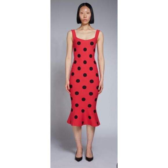 marni red dress Marni Satin Jacquard Gown in Butterfly Bloom Jacquard Red